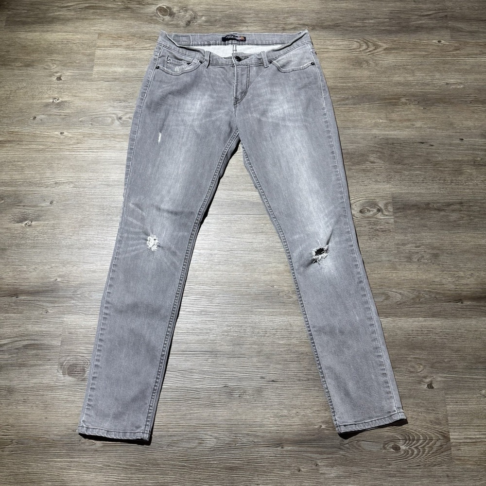 Levi's Women's Gray Distressed Straight Leg Stretch Jeans Size 11M 32x30